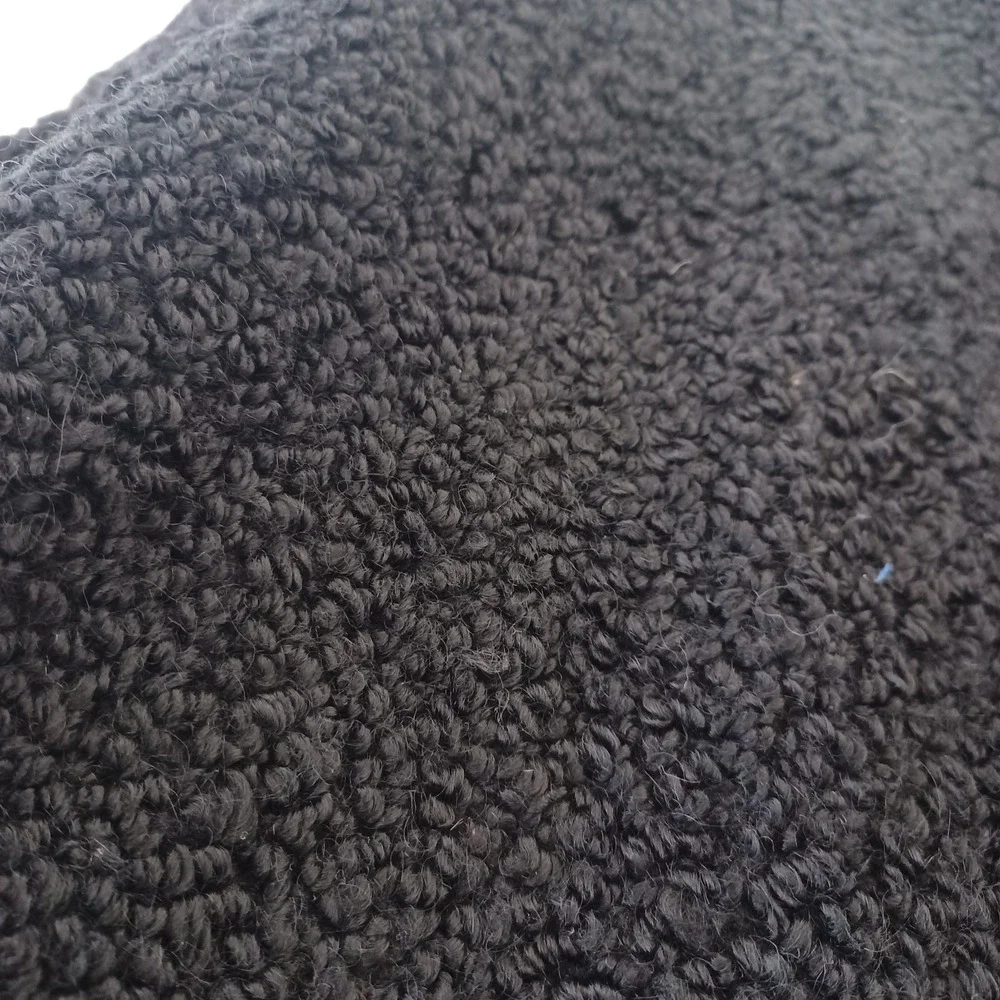 Vintage Persian Lambswool Curly Swing Coat Women M Black Babe Lamm Brocade Lined